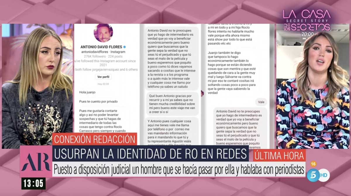 Rocío Flores denuncia que le han usurpado la identidad: vendían información a periodistas en su nombre