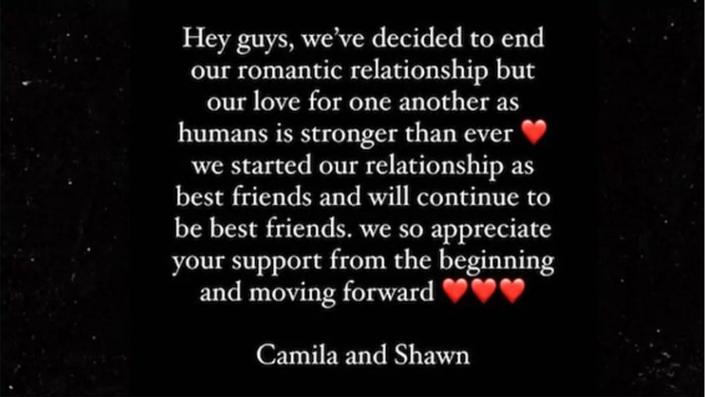 Shawn Mendes y Camila Cabello rompen
