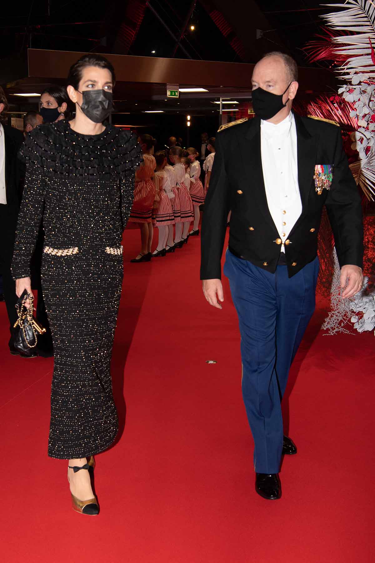 Prince Albert II of Monaco and Charlotte Casiraghi attend the gala at the Forum Grimaldi during the Monaco National Day Celebrations in Monaco, on November 19, 2021 in Monaco, France.