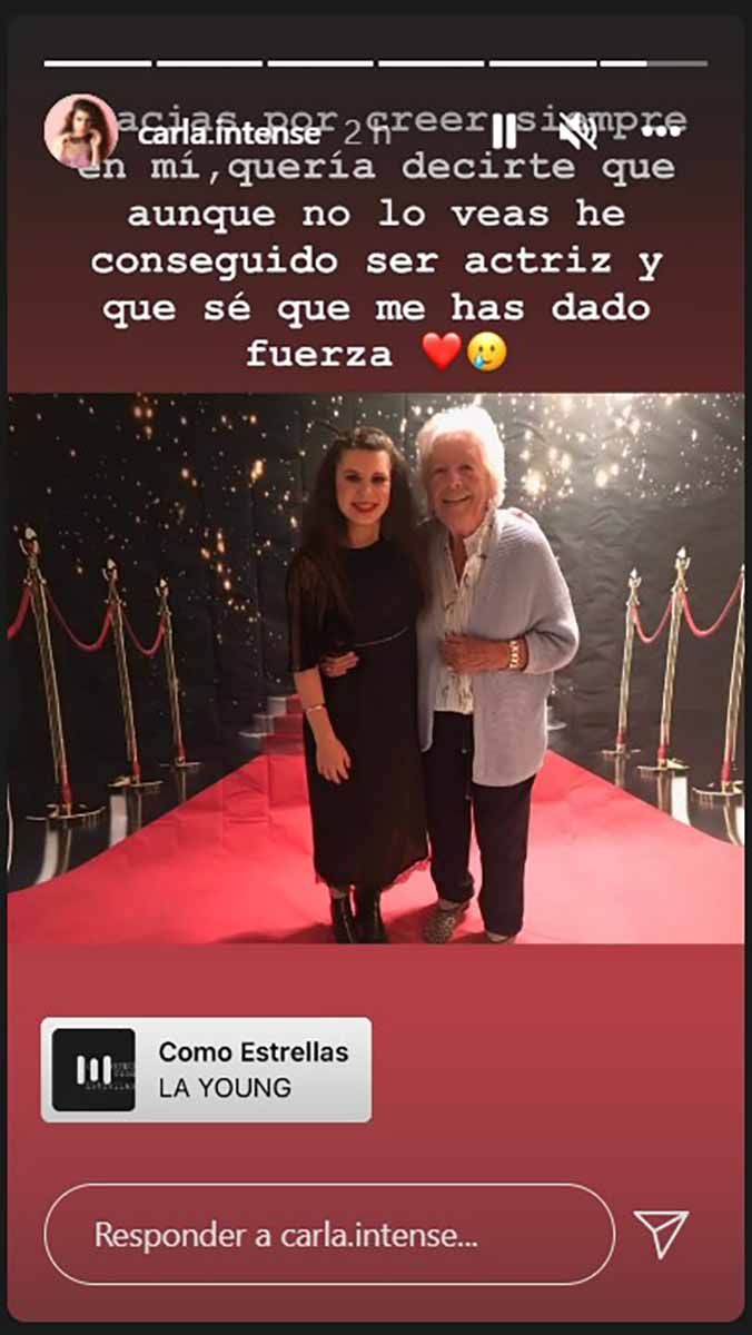 El inesperado mensaje de Carla Vigo a su bisabuela, Menchu Álvarez del Valle, tras subirse a los escenarios