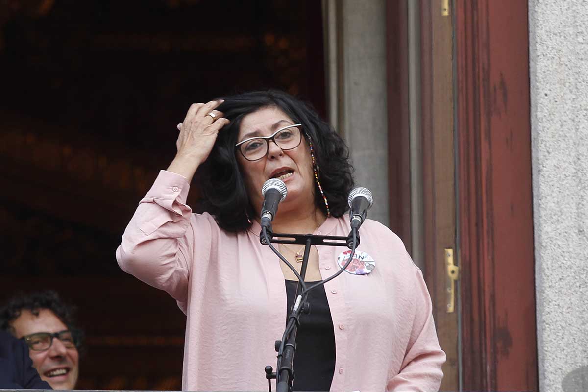 La escritora Almudena Grandes durante el pregÃ³n con motivo de las fiestas de San Isidro 2018 en Madrid. 11/05/2018
