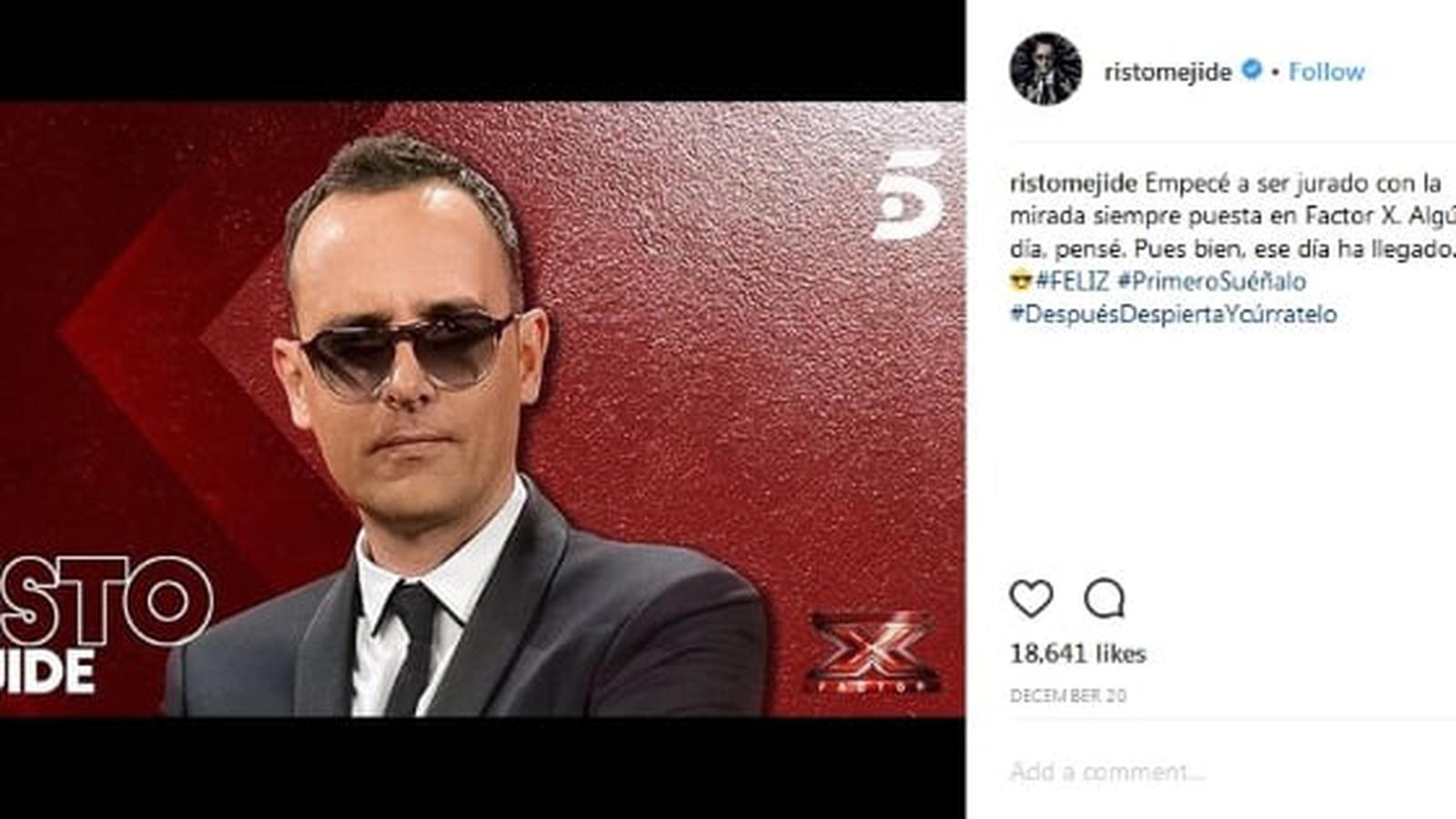 Risto Mejide vuelve como jurado a un programa musical de la mano de ‘Factor X’