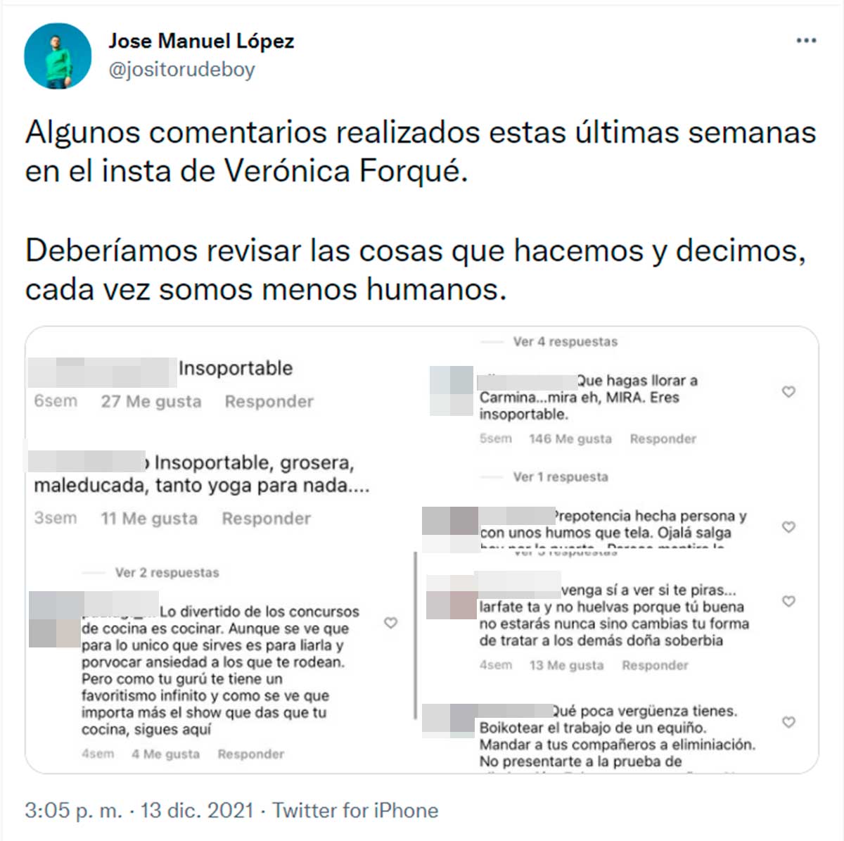 Verónica Forqué, insultada en las redes en las últimas semanas