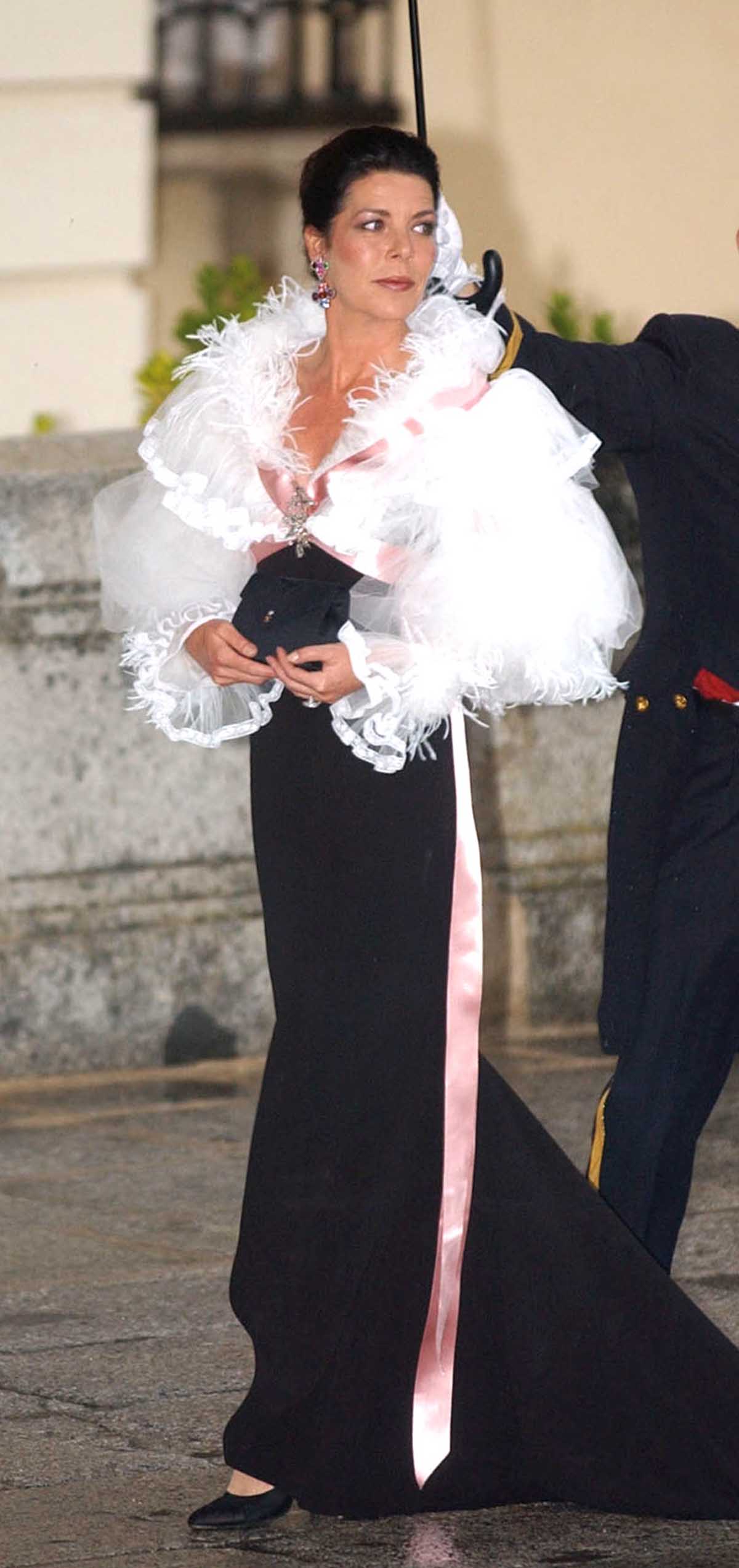 Princess Caroline of Monaco arrives at ThePardo Palace on the outskirts of Madrid, Friday May 21, 2004. The dinner was for guests attending the wedding of the Crown Prince Felipe and Letizia Ortiz scheduled for May 22.