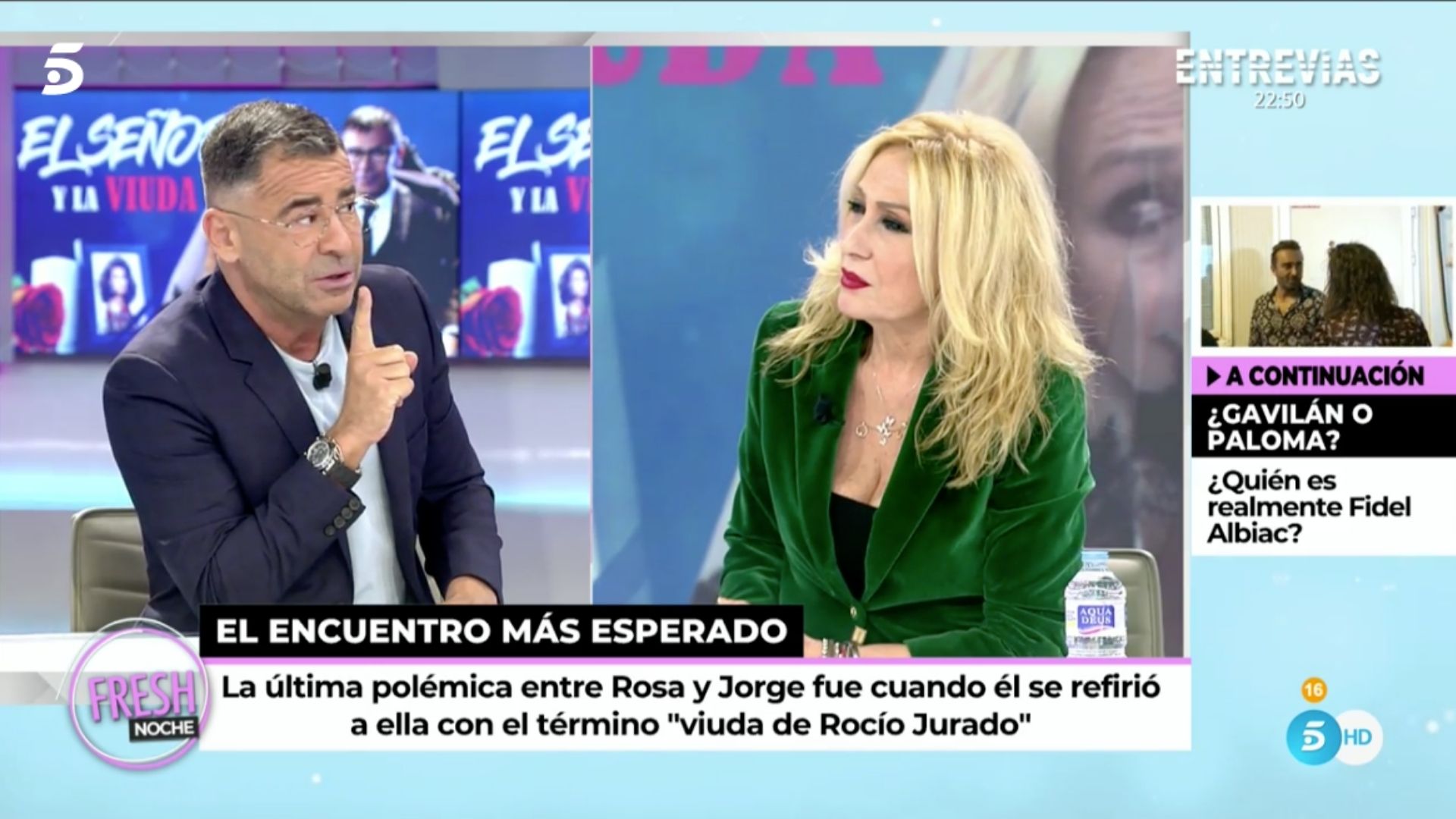 Jorge Javier Vázquez se reencuentra con Rosa Benito y le lanza un reproche sobre Rocío Carrasco
