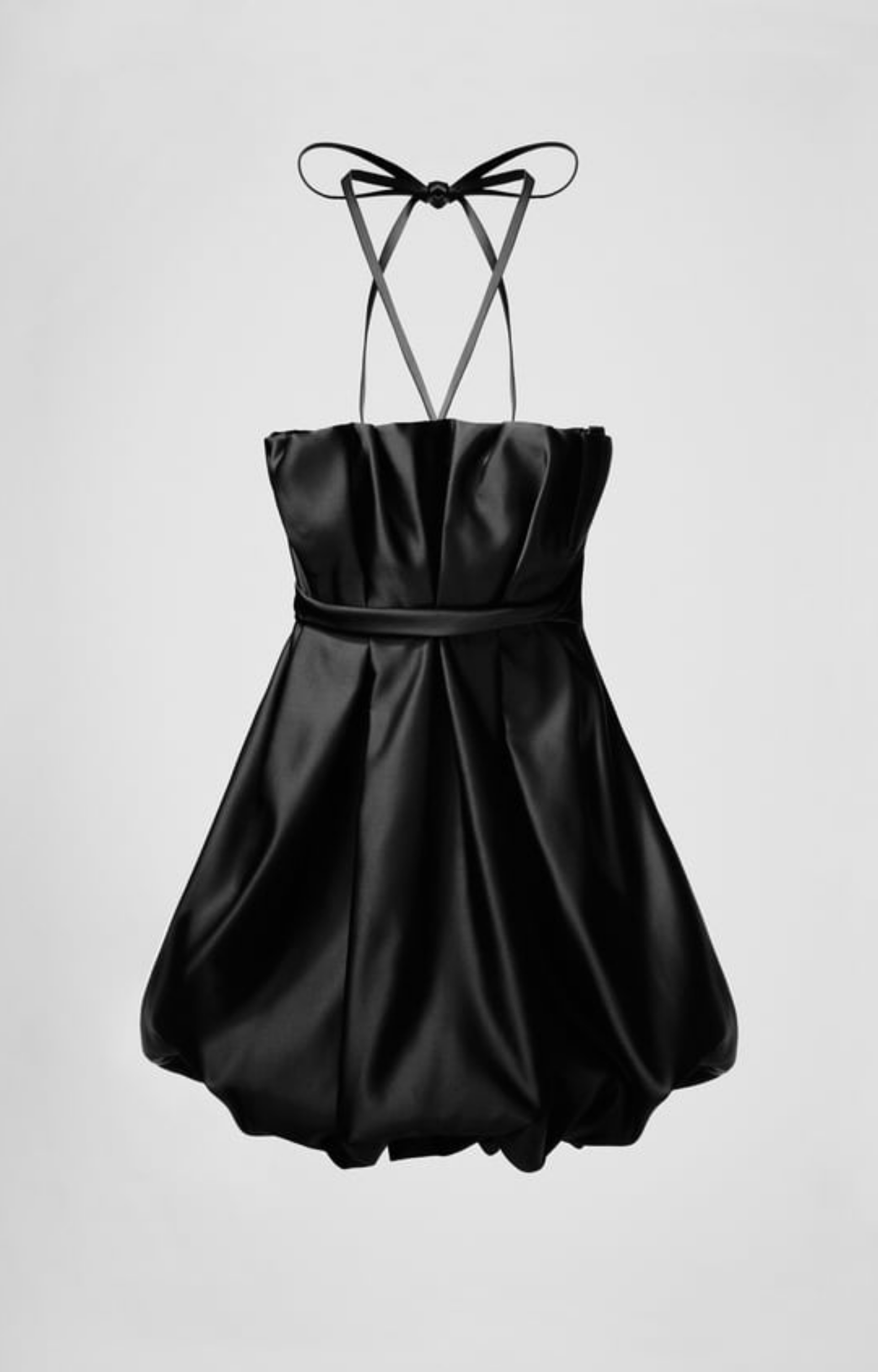 vestido negro lazo zara