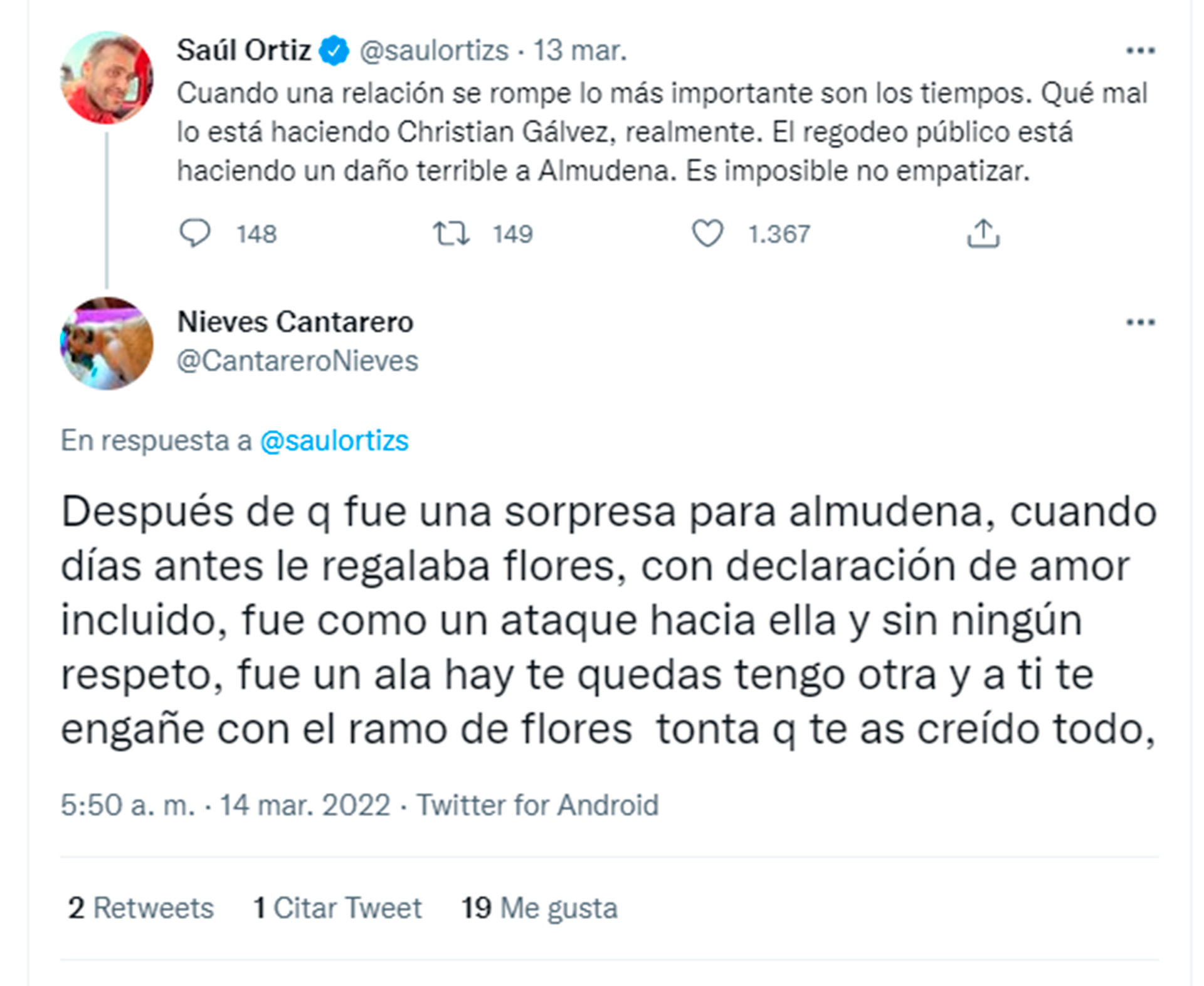 Almudena Cid habla alto y claro: así expresa lo que piensa de su ruptura con Christian Gálvez