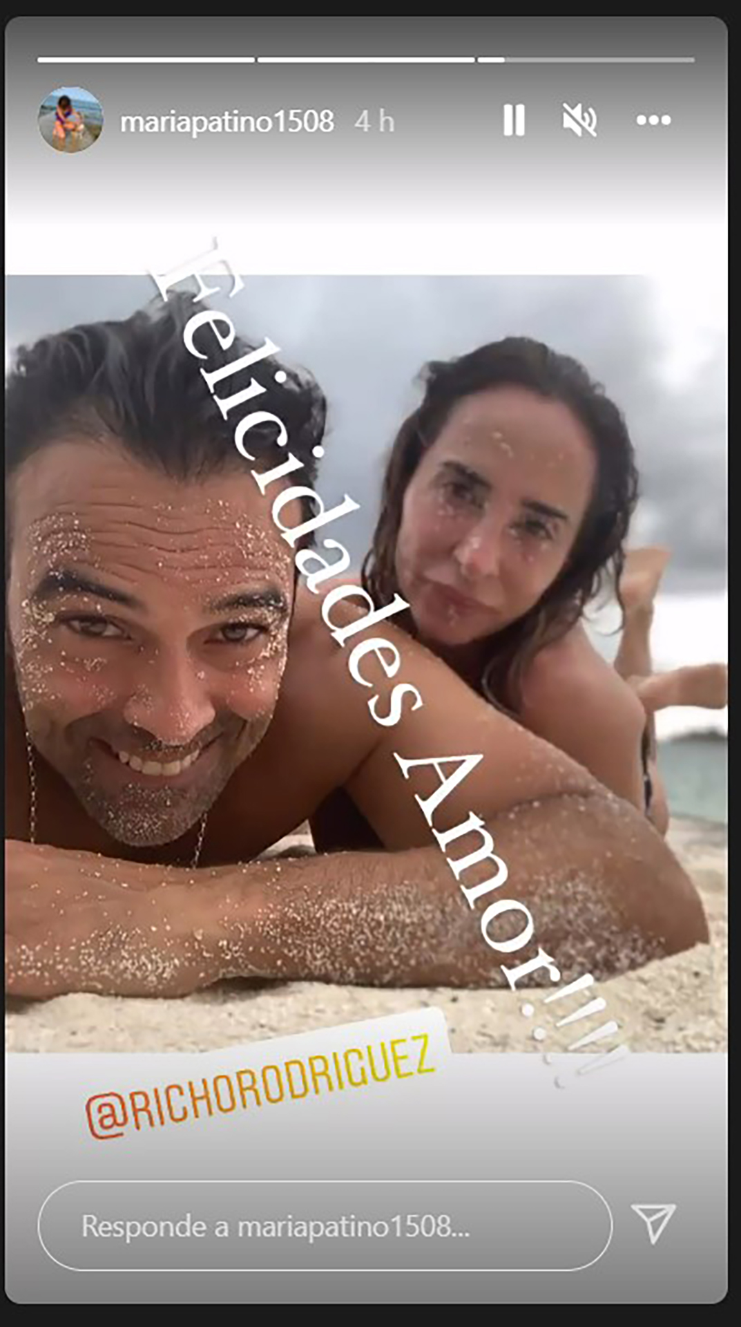 La romántica foto con la que María Patiño felicita a su marido, Ricardo Rodríguez