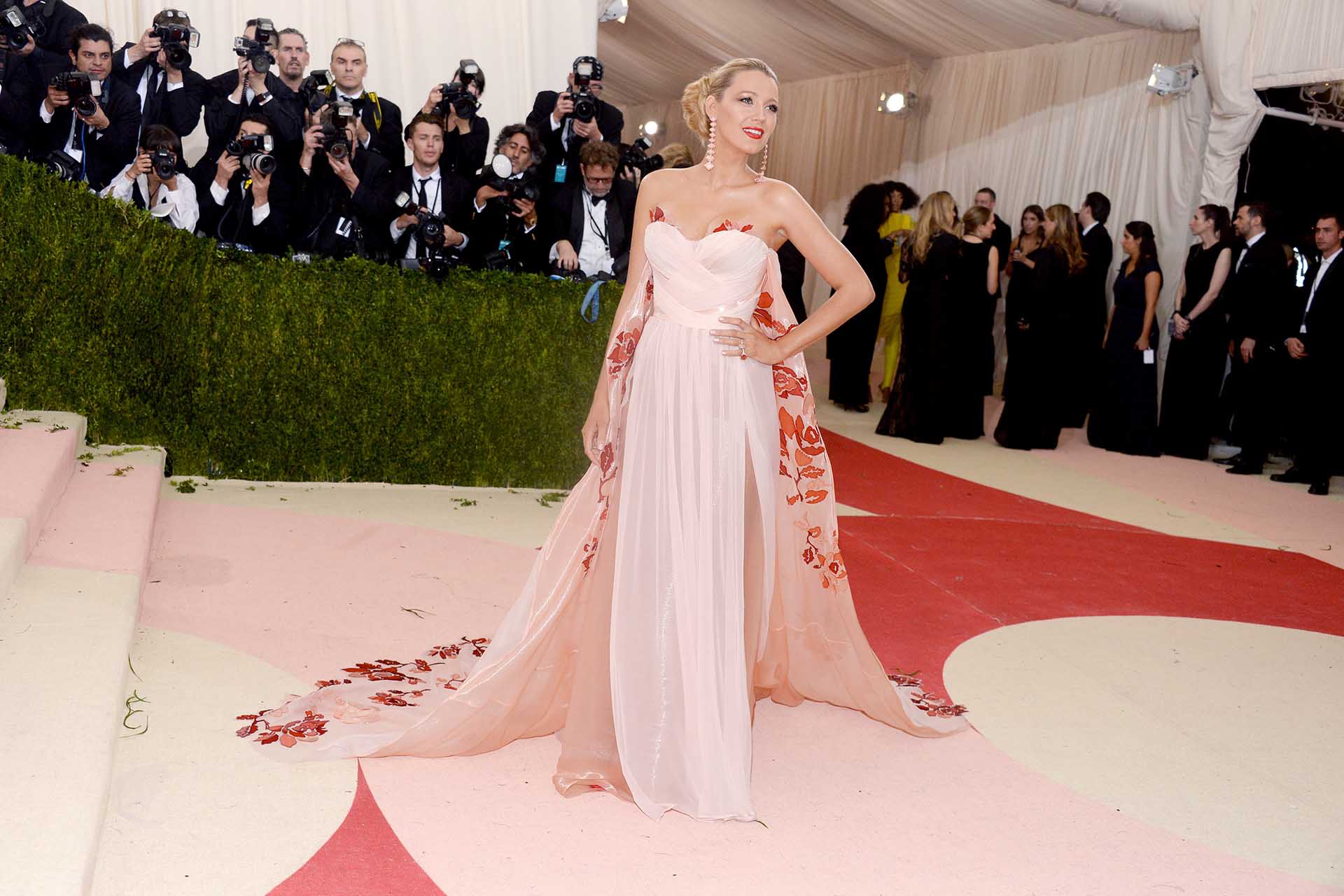 Actress Blake Lively at The Metropolitan Museum of Art Costume Institute Gala, celebrating the opening of "Manus x Machina: Fashion in an Age of Technology" on Monday, May 2, 2016, in New York.