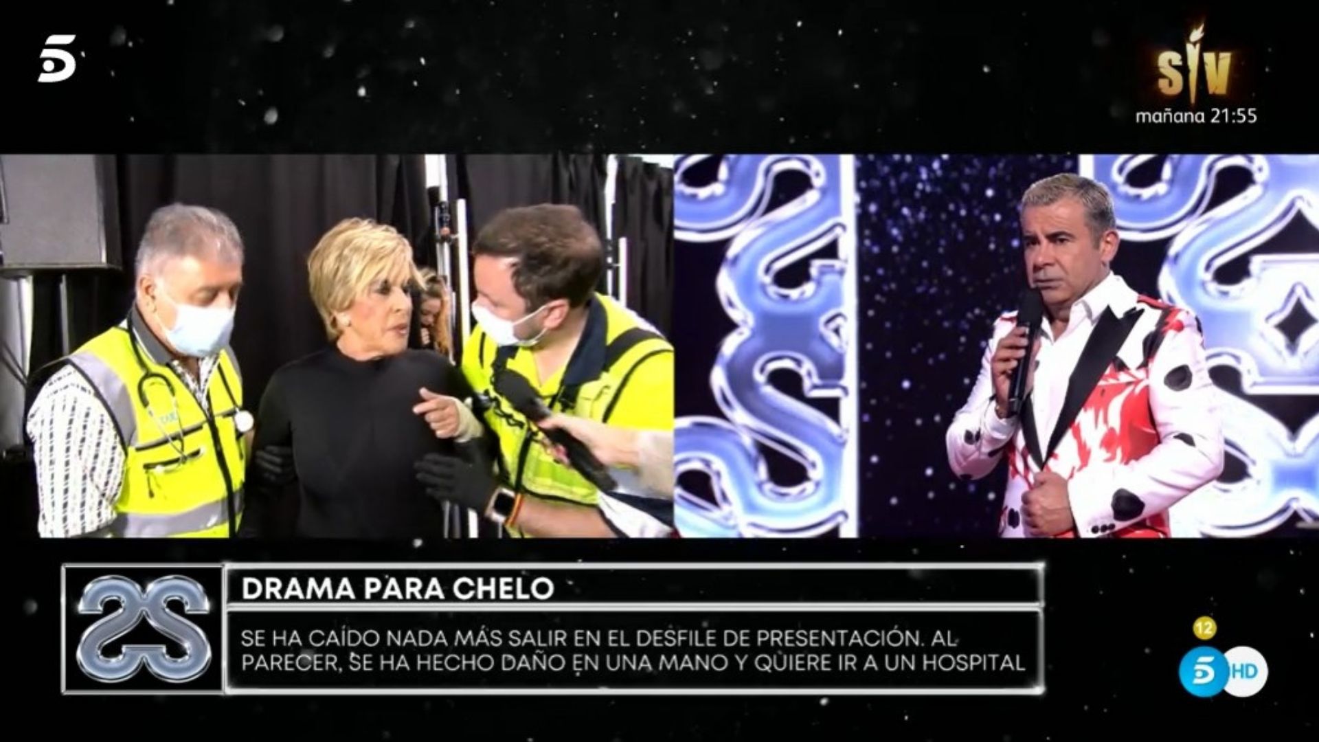 Chelo García Cortés sufre una aparatosa caída en 'Sálvame Fashion Week' y es trasladada al hospital