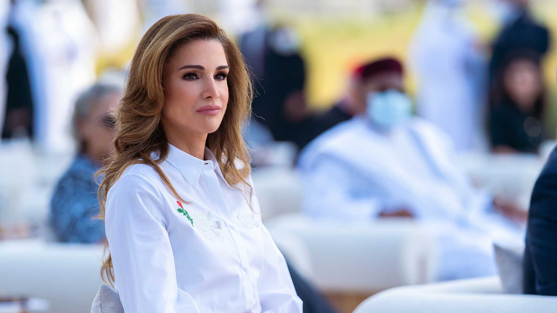 King Abdullah II and Queen Rania of Jordan in Abu Dhabi, on February 26, 2022, to receive receive the 2022 Zayed Award for Human Fraternity