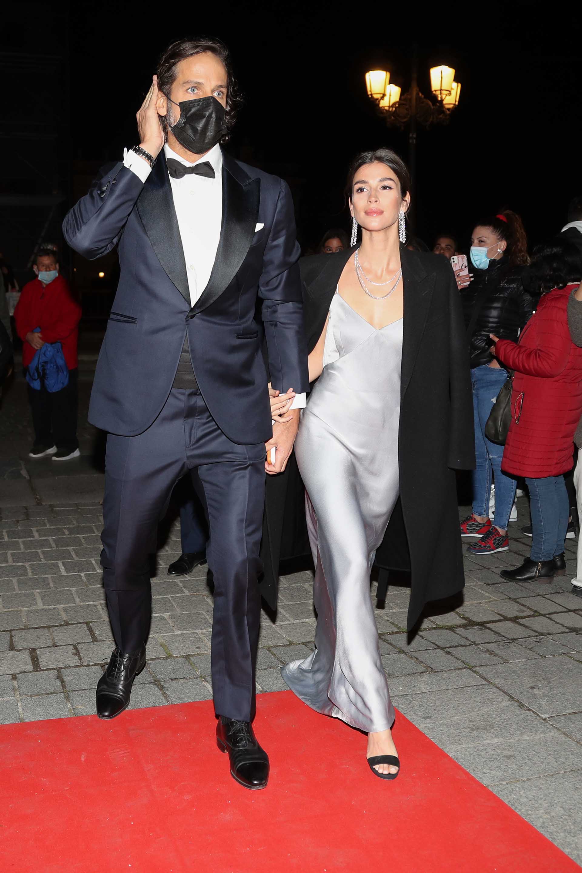 Feliciano Lopez and Sandra Gago arriving to Vanity Fair awards 2021 in Madrid on Wednesday, 30 November 2021.