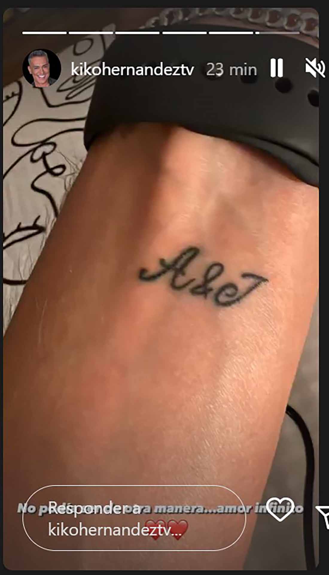 Kiko Hernández enseña por fin su primer tatuaje
