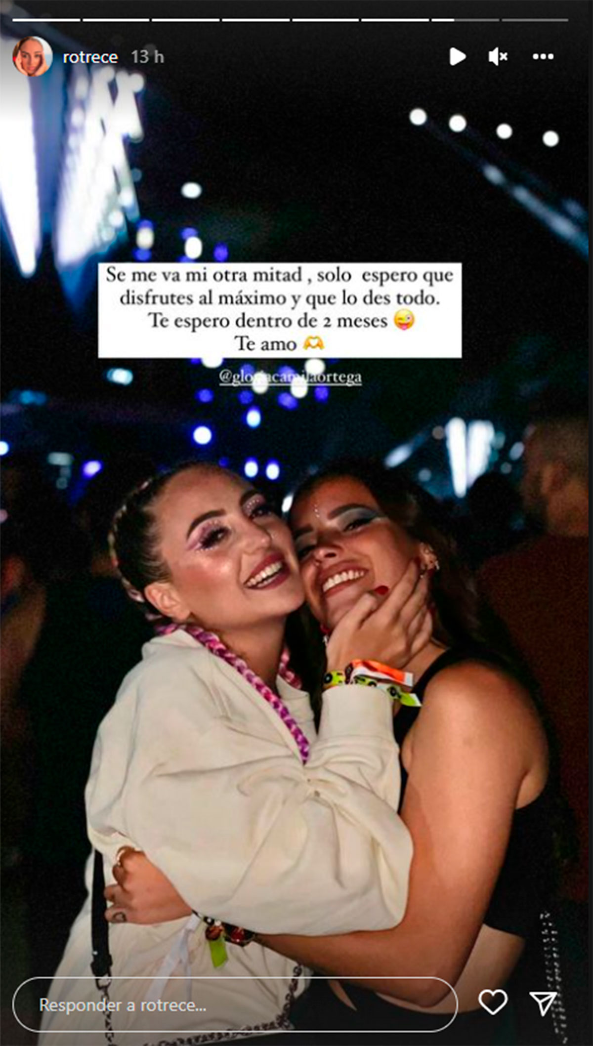La emotiva despedida de Rocío Flores a Gloria Camila antes del estreno de 'Pesadilla en el paraíso'