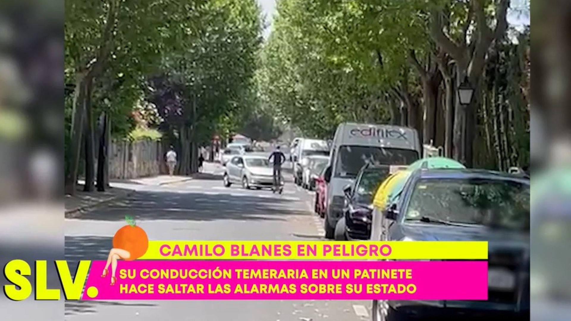 Camilo Blanes, hijo de Camilo Sesto, a punto de tener un accidente con su patinete