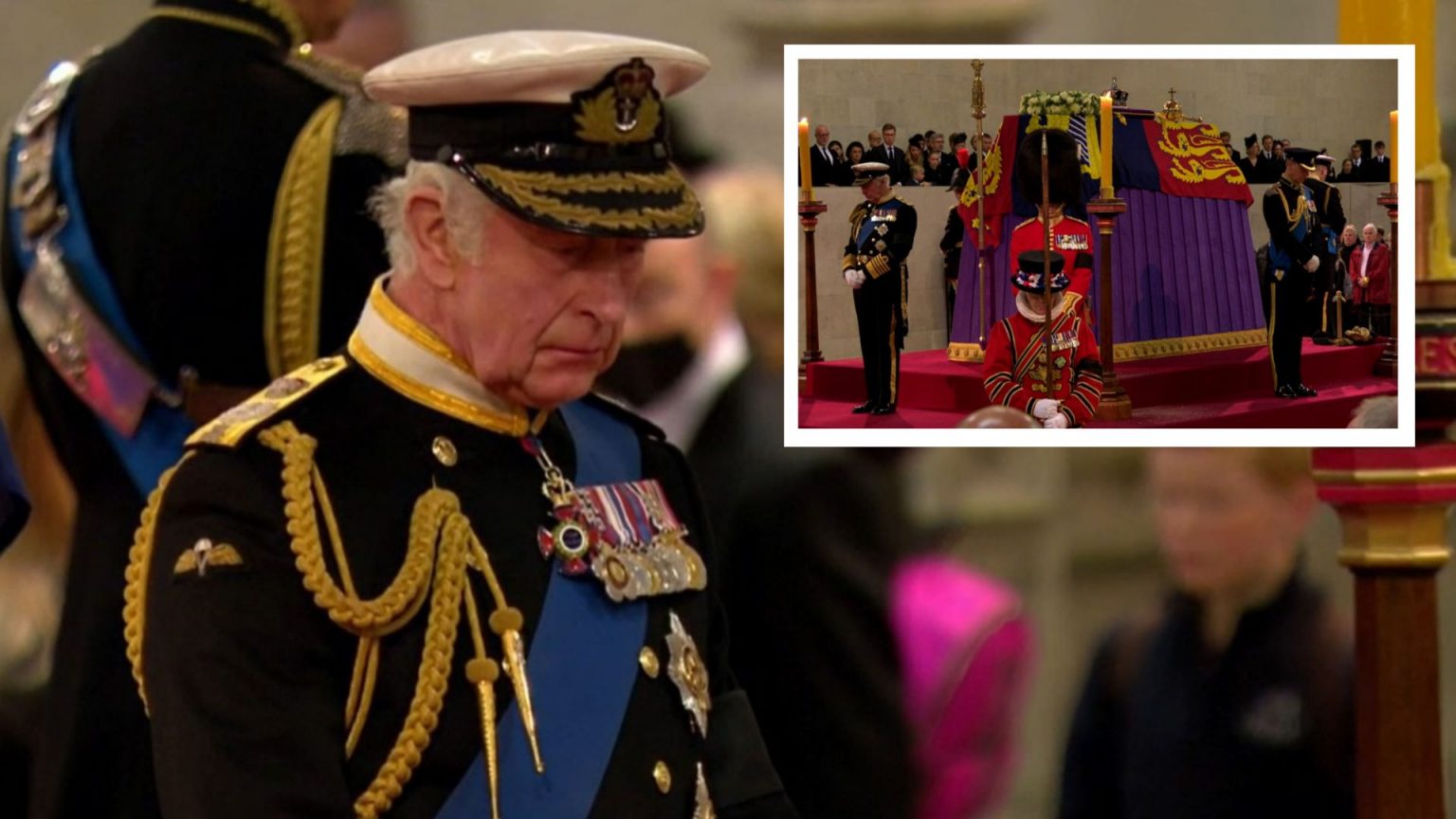 El rey Carlos III y sus hermanos, juntos en "la vigilia de los príncipes": un solemne adiós a Isabel II