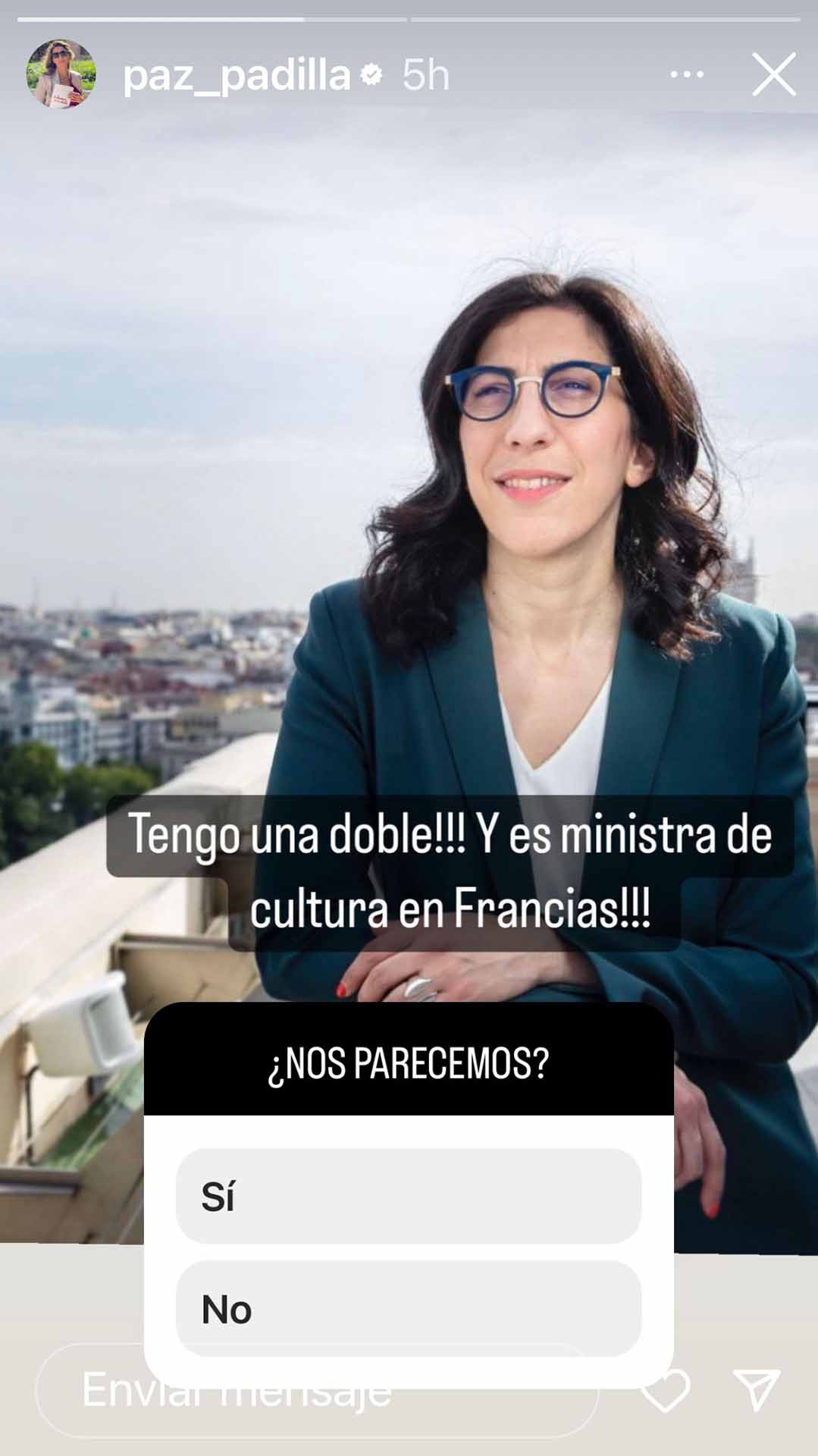 El sorprendente parecido de Paz Padilla con la Ministra de Cultura de Francia