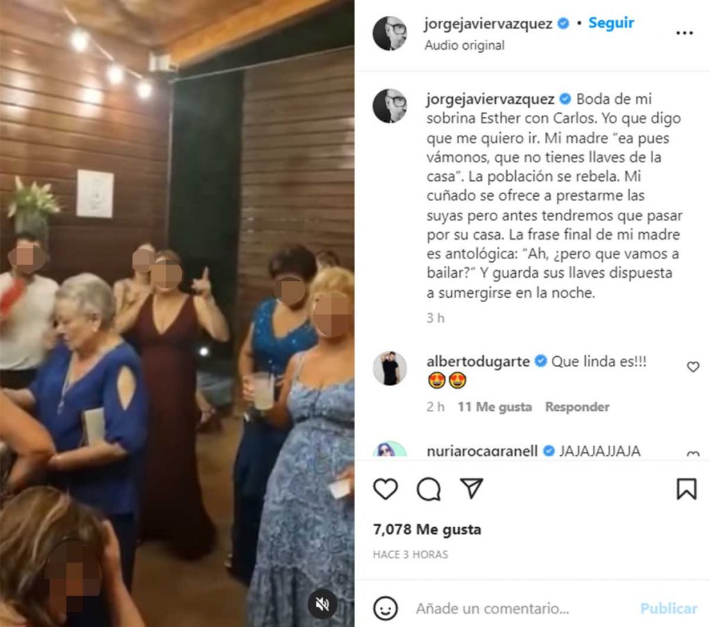 La divertida anécdota de Jorge Javier Vázquez y su madre en una boda familiar
