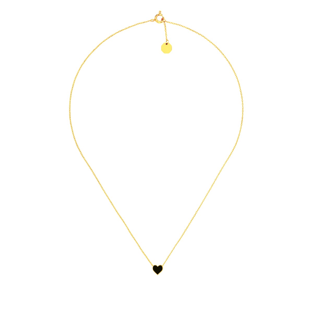 Black Heart Necklace Gold