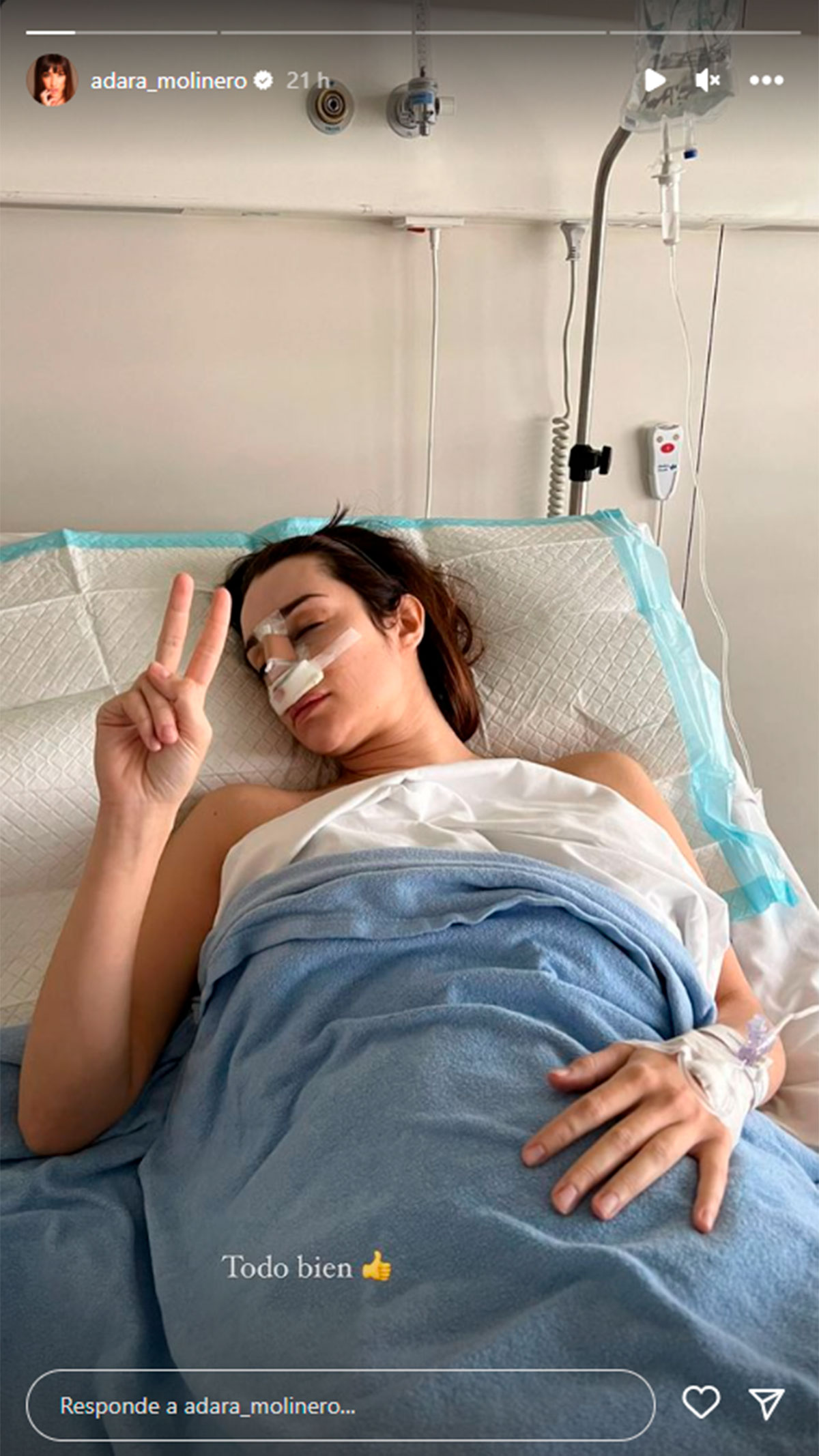 La impactante foto de Adara Molinero en el hospital tras operarse la nariz