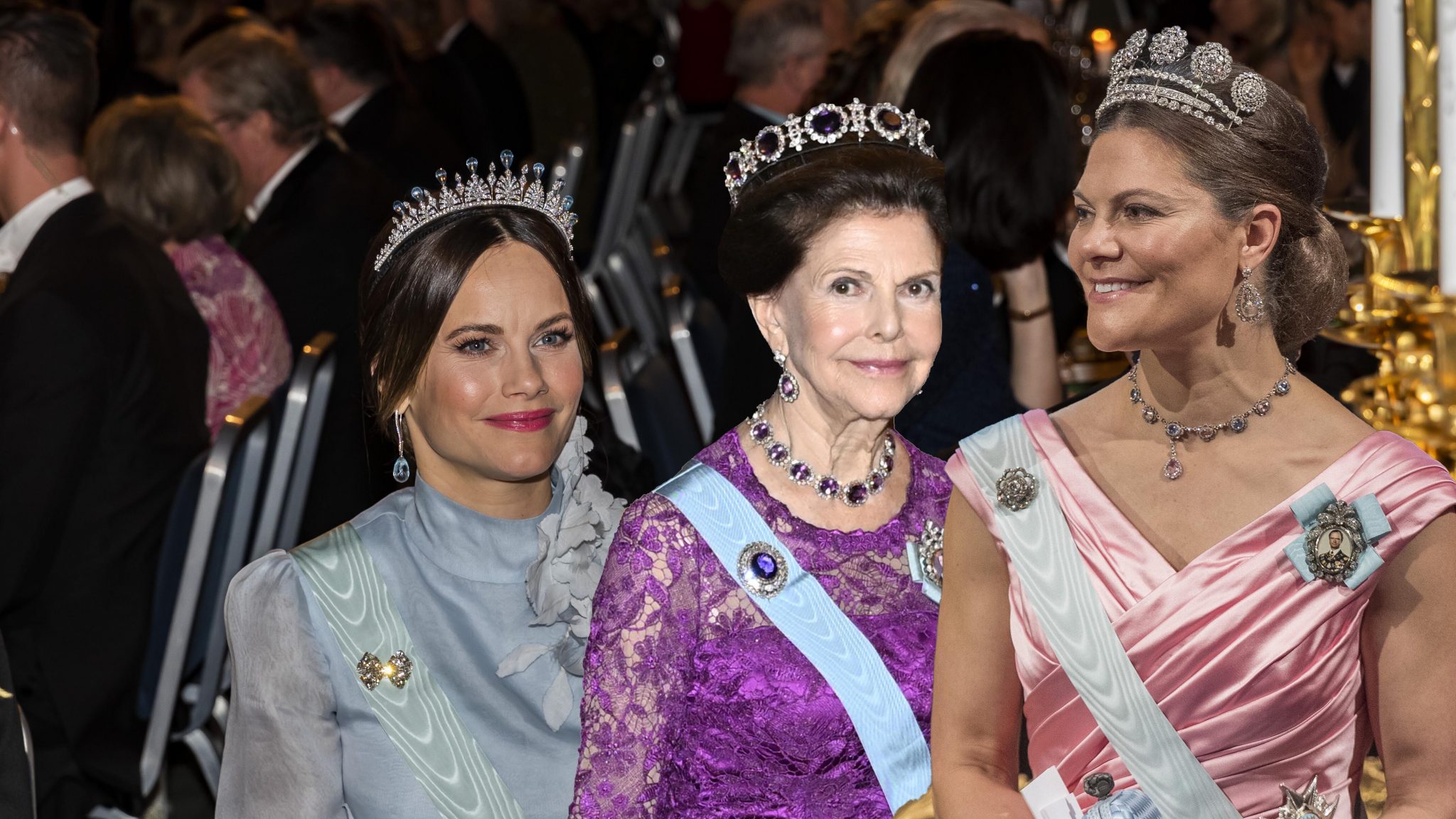 Silvia, Sofía y Victoria de Suecia deslumbran con sus tiaras y sus vestidos más espectaculares en los Nobel 2022