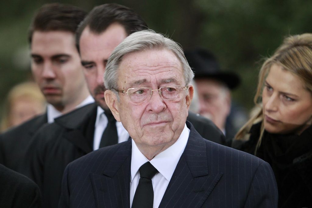 King Constantin of Greece attending a memorial service for the 50th anniversary of Greece's King Paul I death in a cemetery of Tatoi Palace on Thursday March 6, 2014.