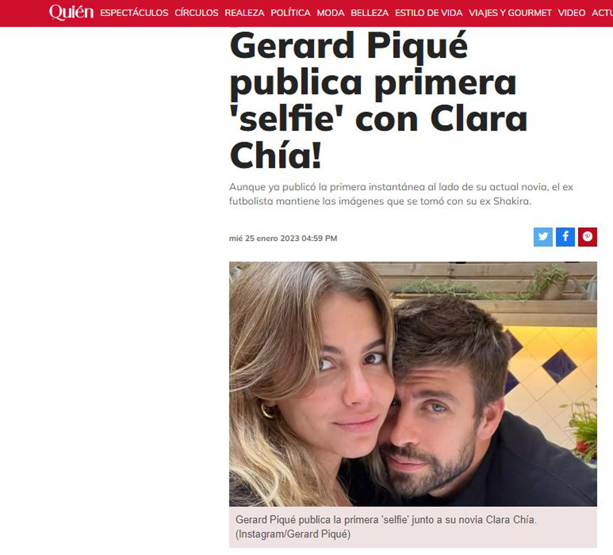 Clara Chía da el salto a la prensa internacional