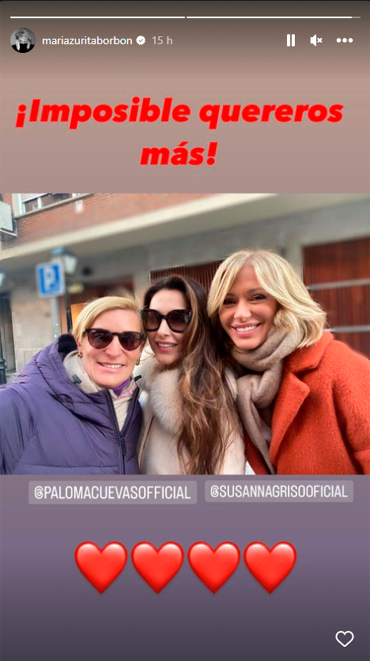 Paloma Cuevas, de comida con sus "amigas vitamina" tras su escapada de lujo a Bilbao