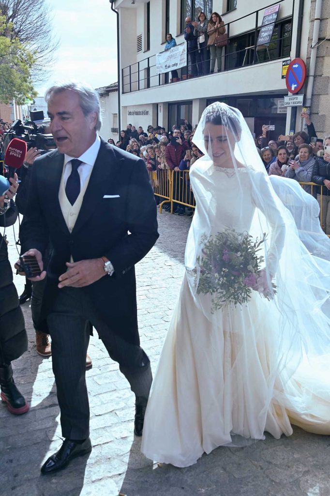 Ana Sainz during her wedding with Rodrigo Fontcuberta in Cebreros Avila 18 February 2023