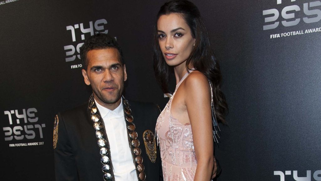 Soccerplayer Dani Alves and model Joana Sanz during the Best FIFA Football Awards 2017 in, London.