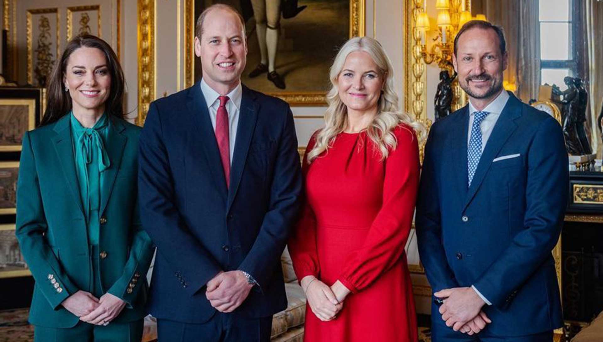 Haakon y Mette Marit de Noruega y Guillermo de Inglaterra y Kate Middleton