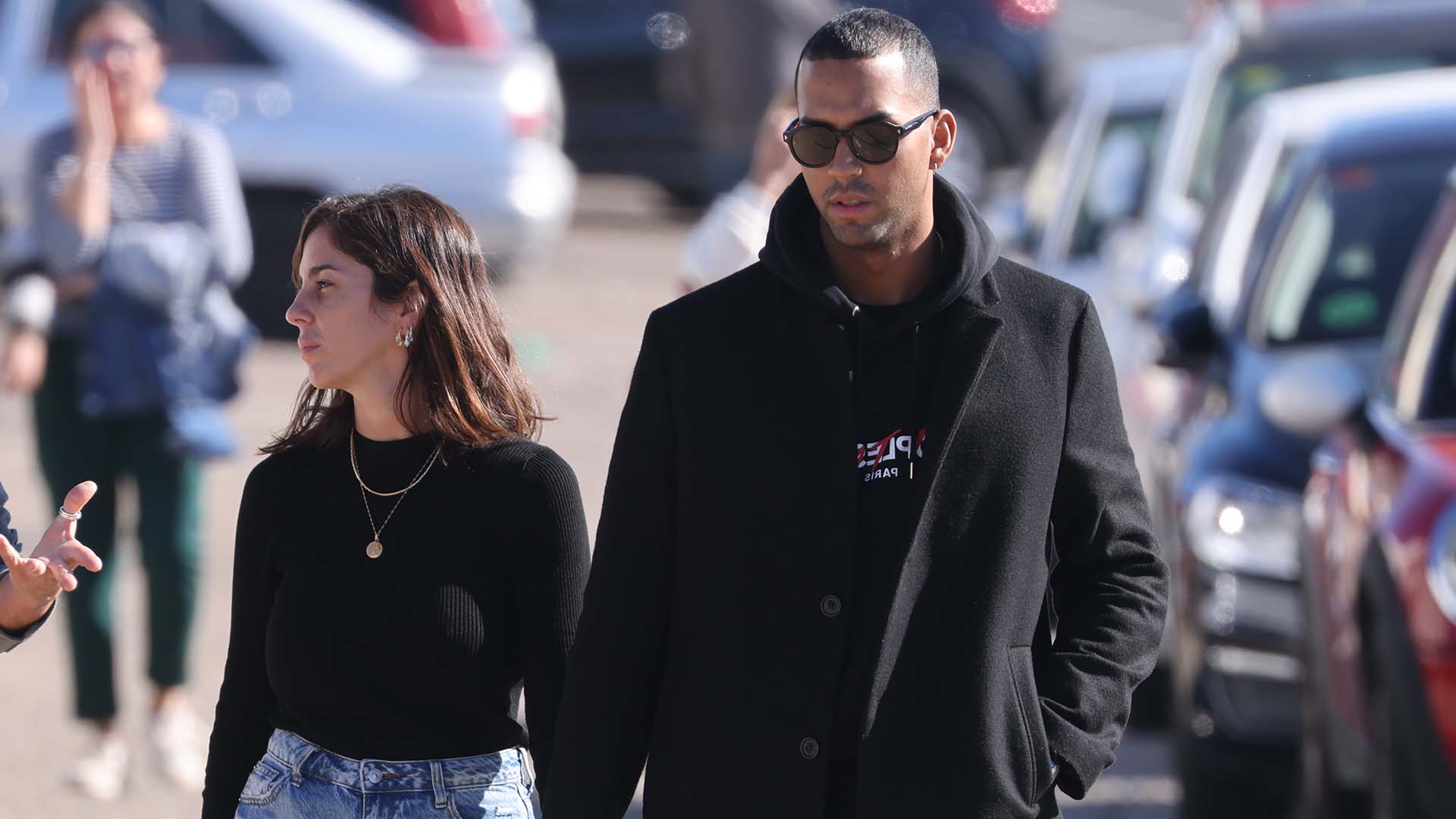 Anabel Pantoja and Yulen Pereira arriving a burial of Bernardo Pantoja in Alcala de Guadaira on 26 November 2022