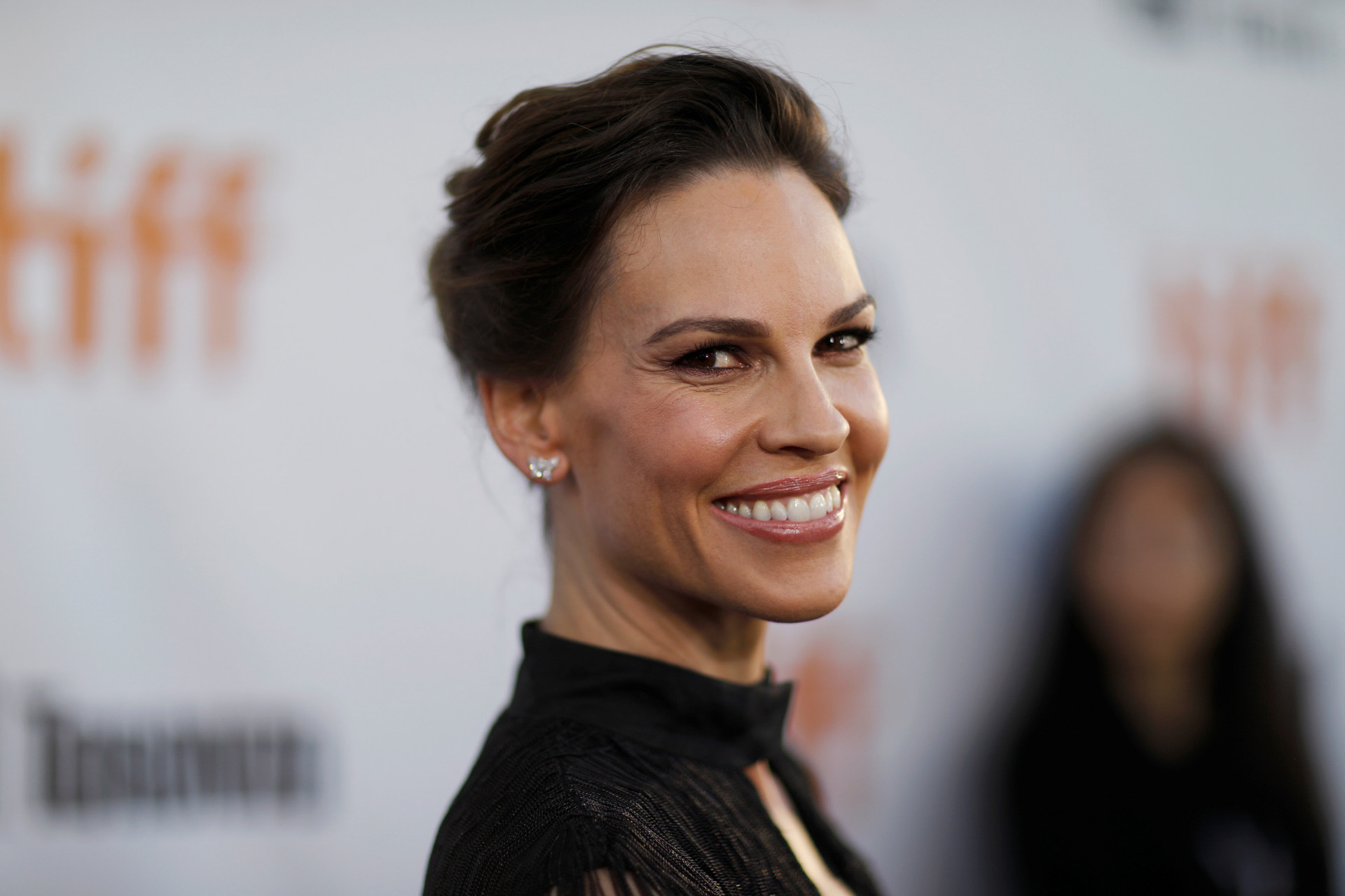 Actress Hilary Swank at movie "What They Had" during the 2018 Toronto International Film Festival in Toronto on Wednesday, Sept. 12, 2018.