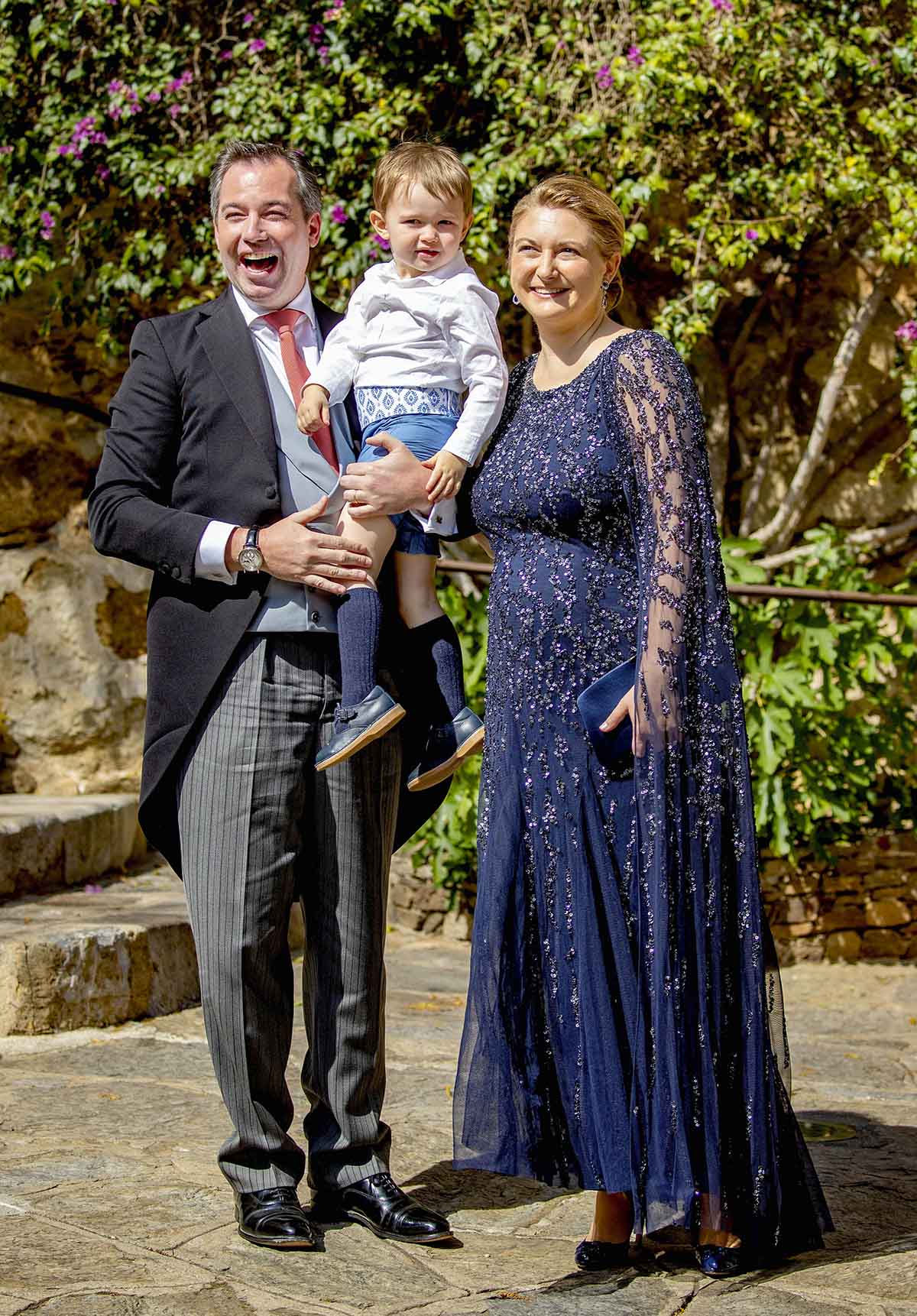 Hereditary Grand Duke Guillaume and Hereditary Grand Duchess StÃ©phanie and Prince Charles arrive a the Church Saint-Trophyme in Bormes-les-Mimosas, on April 29, 2023, to attend the Wedding of Princess Alexandra of Luxembourg and Mr. Nicolas Bagory Photo: Albert Nieboer / Netherlands OUT / Point de Vue OUT