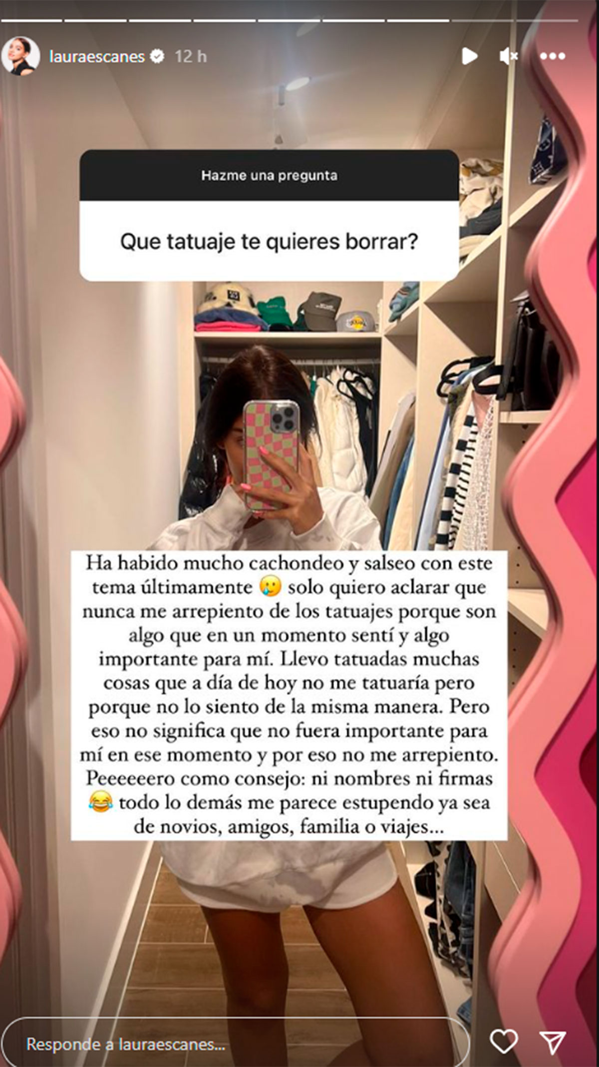 Laura Escanes aclara la polémica de los tatuajes que se hizo en honor a Risto Mejide
