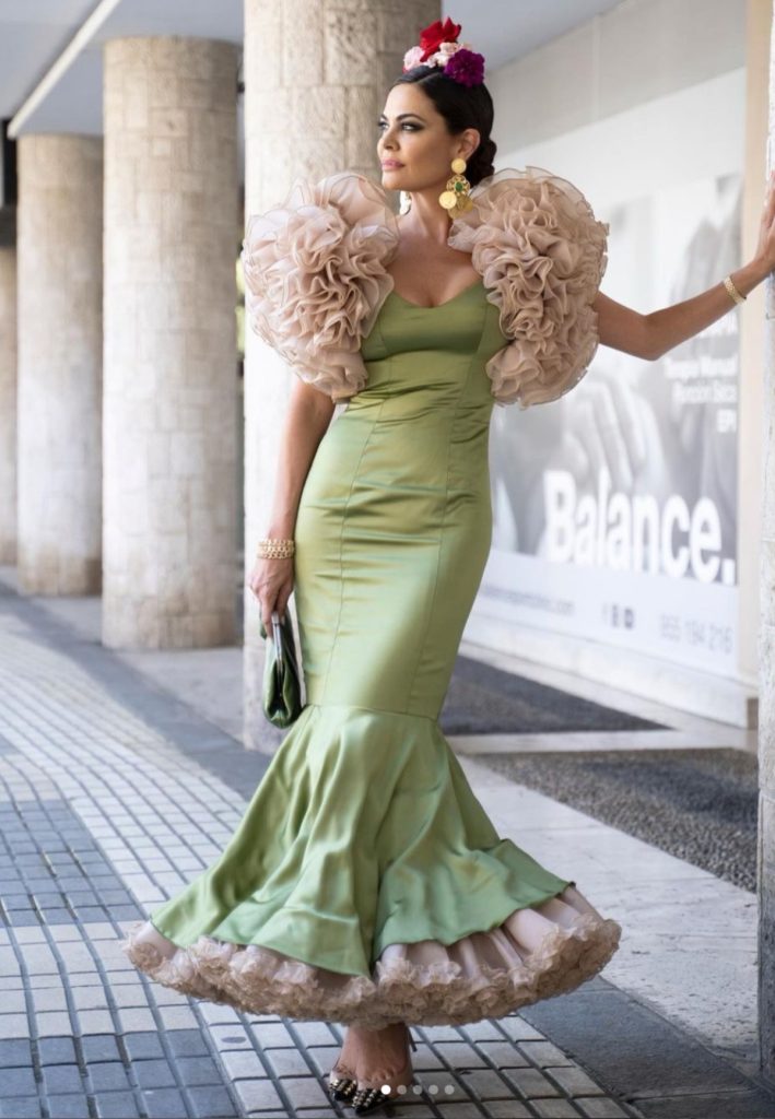 María José Suárez vestido flamenca verde