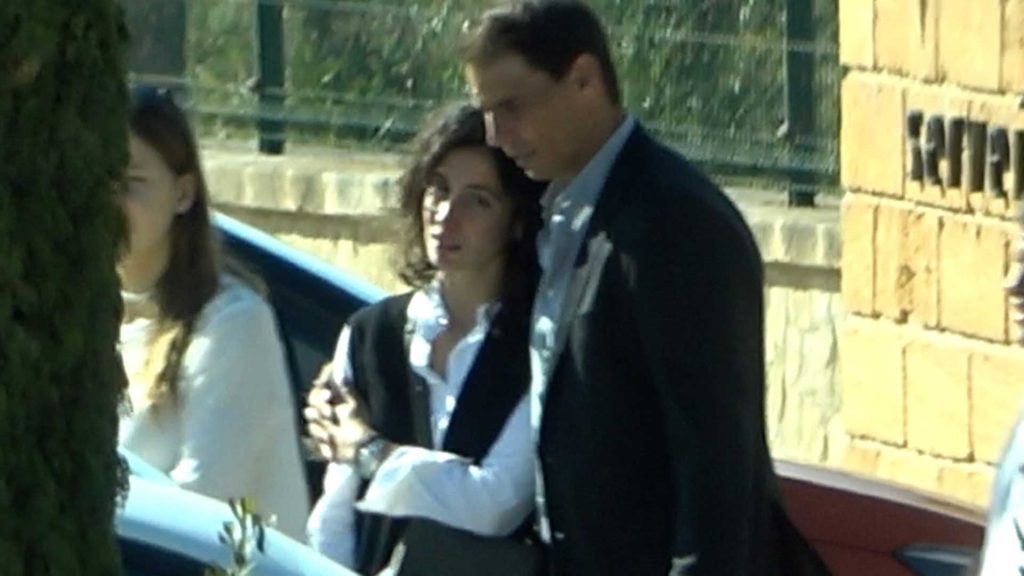 Rafa Nadal y Xisca Perelló, desolados en el funeral de Miquel Perelló