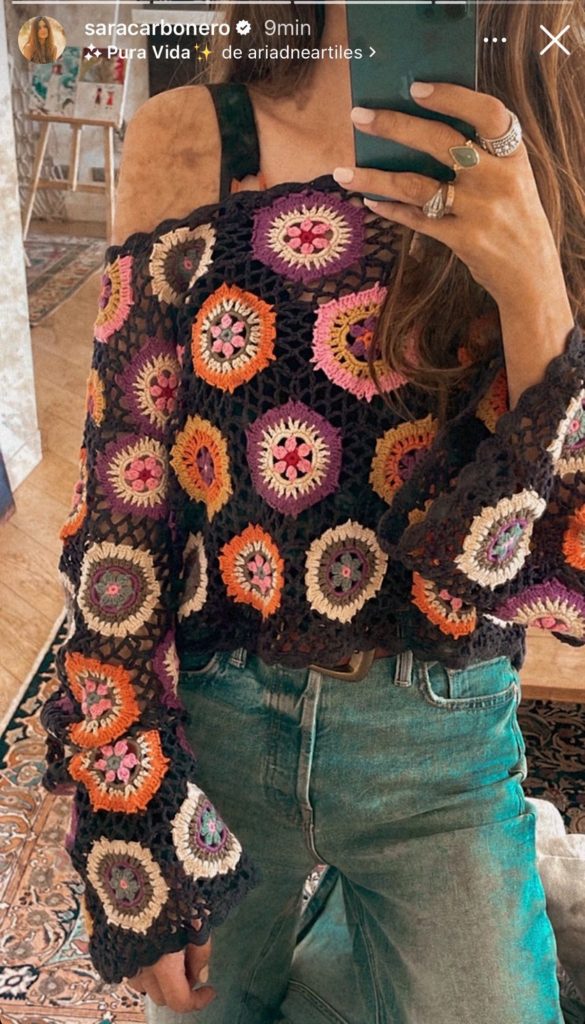 Sara Carbonero top crochet 