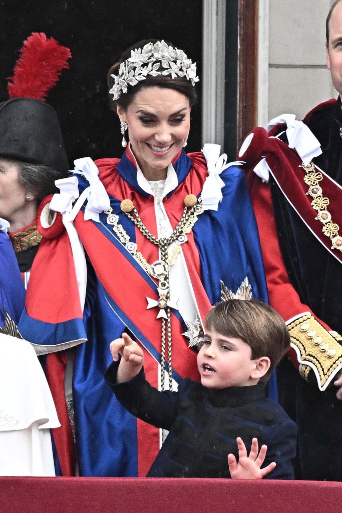 Princess of Wales and Prince Louis on the balcony of Buckingham Palace, London, following the coronation. UK, on May 6, 2023. Photo by David Niviere/ABACAPRESS.COM