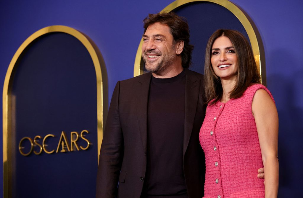Actors Javier Bardem and Penelope Cruz at the 94th Academy Awards nominees luncheon on Monday, March 7, 2022, in Los Angeles.