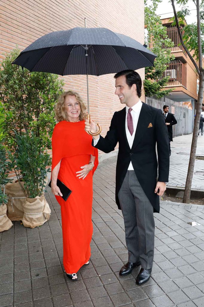 arrival at the wedding of Victoria Montes Suelves and Jorge Torrente Pellón on Saturday, May 27, 2023