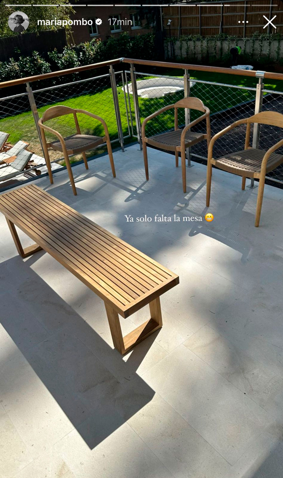 María Pombo enseña su terraza ya decorada, por la que ha "pagado" más de 5.300 euros