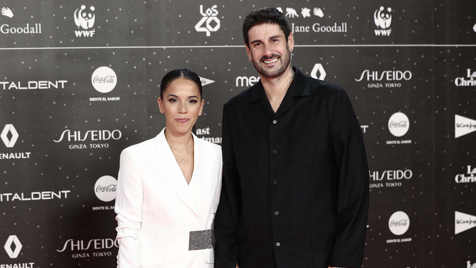 Singer Melendi and Julia Nakamatsu at photocall for 40 Principales awards in Madrid on Friday, 08 November 2019.