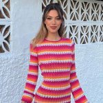 alejandra rubio vestido crochet bershka colores