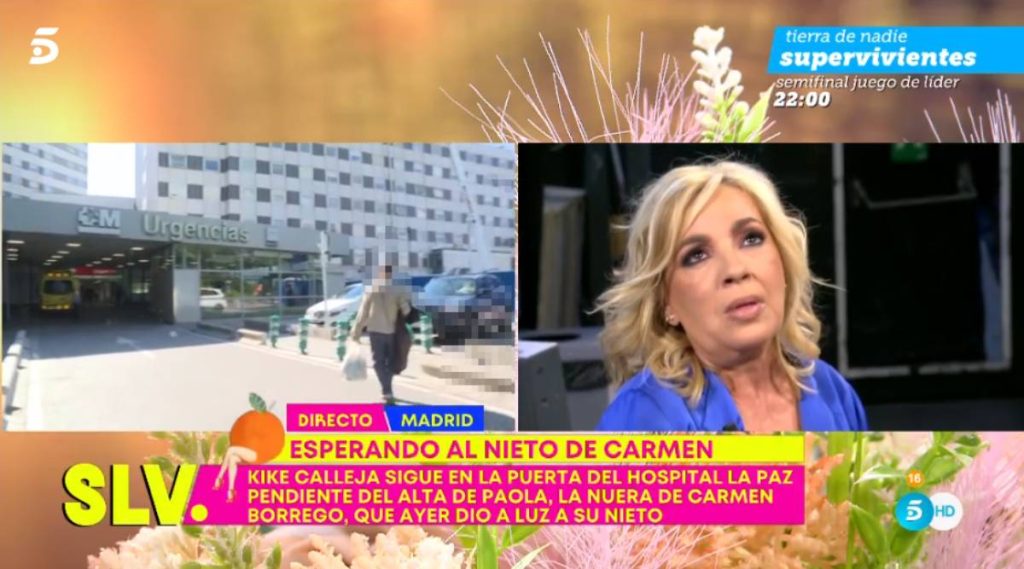Carmen Borrego rompe en llanto al ver a su hijo y su nuera huir de las cámaras de ‘Sálvame’
