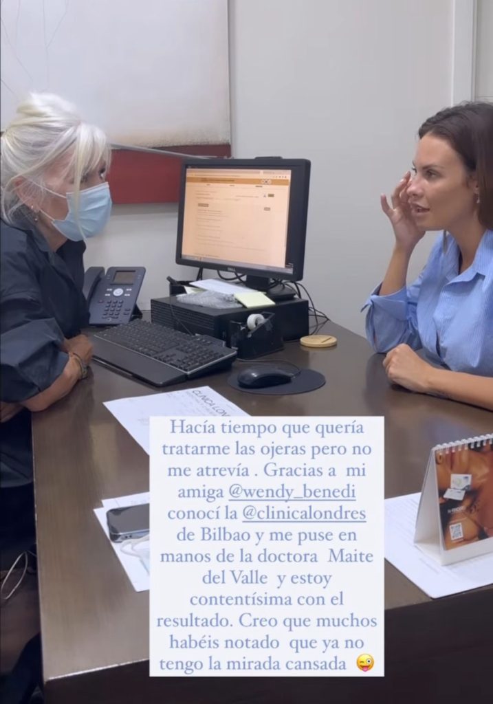 Jessica Bueno en la consulta de la doctora 