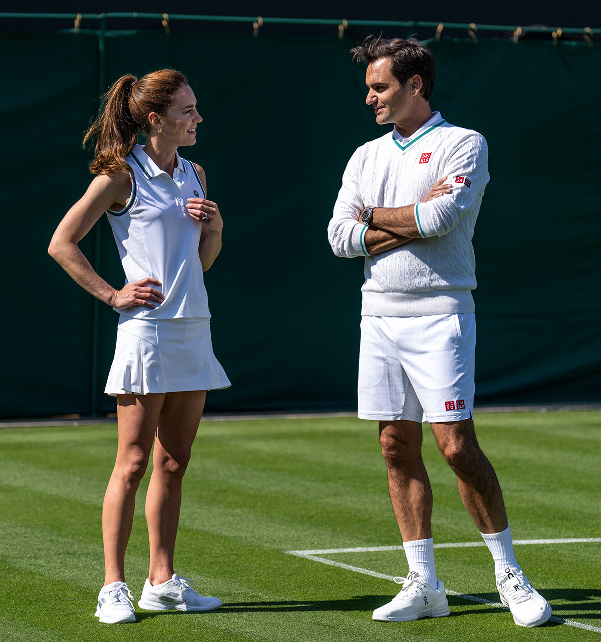 Kate Middleton y Roger Federer juegan al tenis en Wimbledon