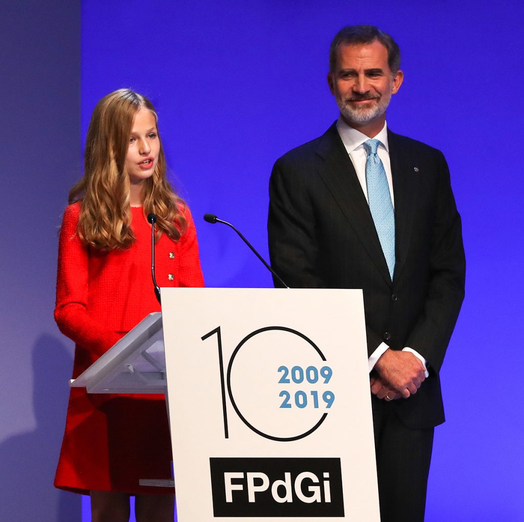 Leonor, en su debut en los Premios Princesa de Girona en 2019 