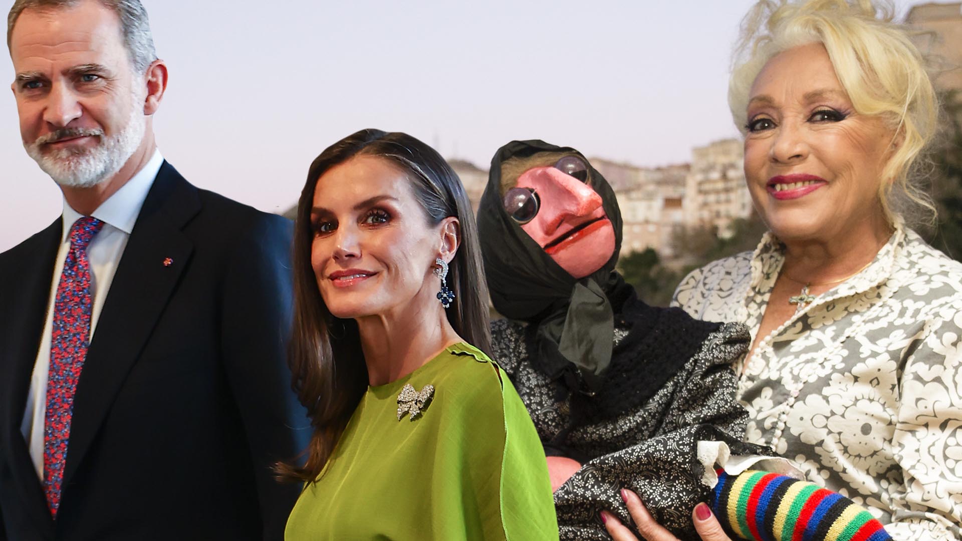 felipe, letizia, mari carmen y sus muñecos