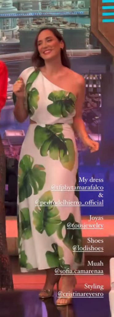 Tamara Falcó con un vestido asimétrico de Pedro del Hierro